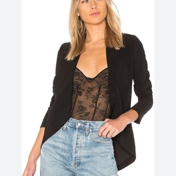 Lovers and Friends Size Medium Blazer Jacket Black Open Front - Picture 1 of 7